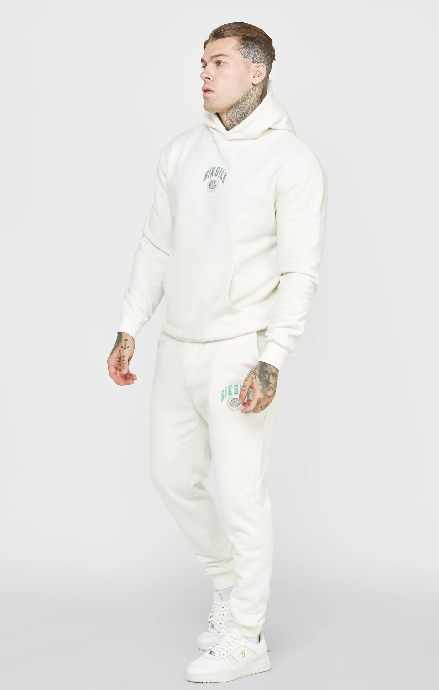 Ecru Varsity Hoodie sold by Siksilk product image thumbnail 3