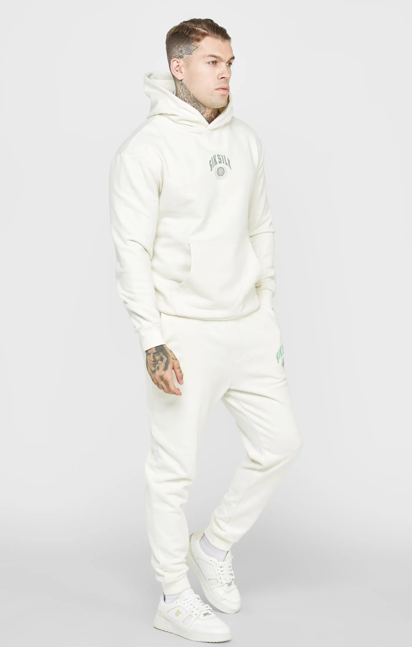Ecru Varsity Hoodie sold by Siksilk product image thumbnail 4