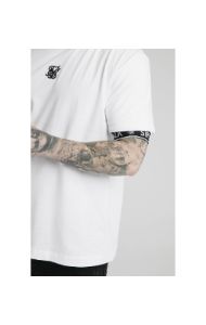 SikSilk S/S Inset Cuff Essential Tee - White sold by Siksilk