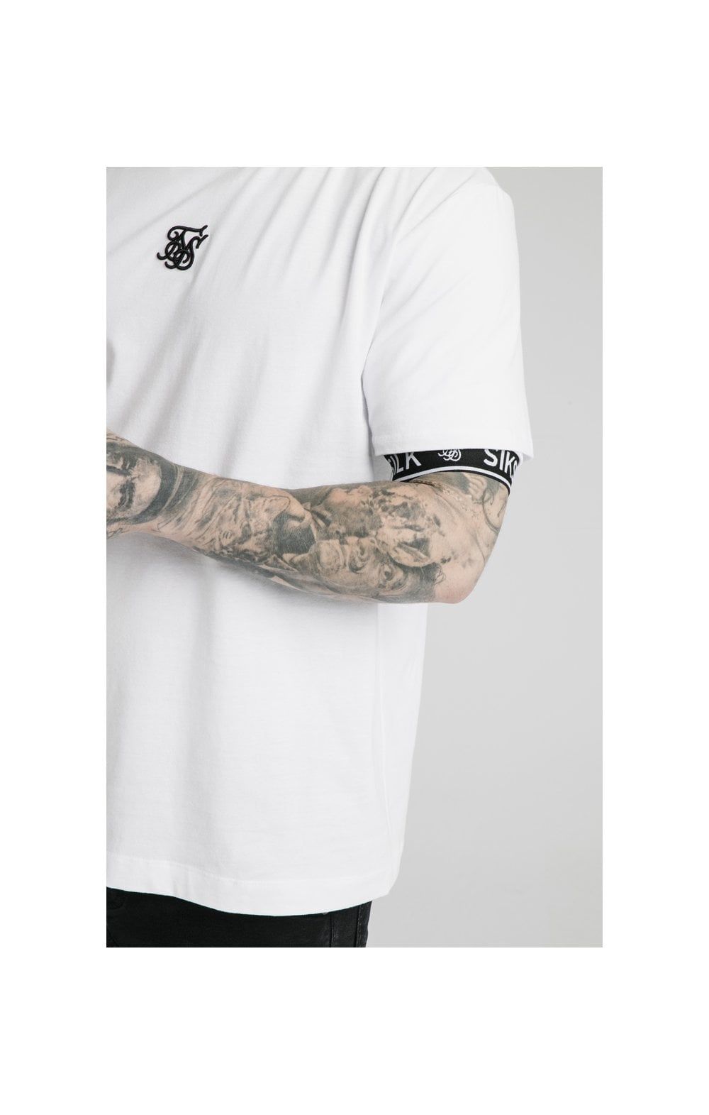 SikSilk S/S Inset Cuff Essential Tee - White sold by Siksilk product image thumbnail 2