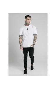SikSilk S/S Inset Cuff Essential Tee - White sold by Siksilk