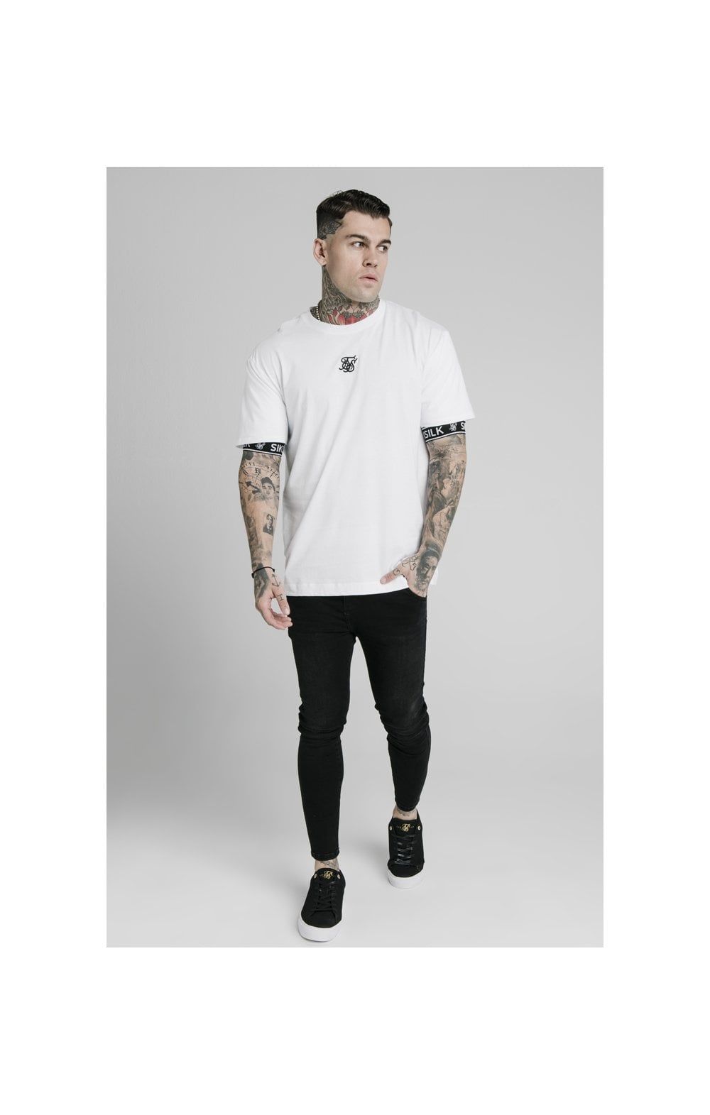 SikSilk S/S Inset Cuff Essential Tee - White sold by Siksilk product image thumbnail 3