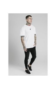 SikSilk S/S Inset Cuff Essential Tee - White sold by Siksilk