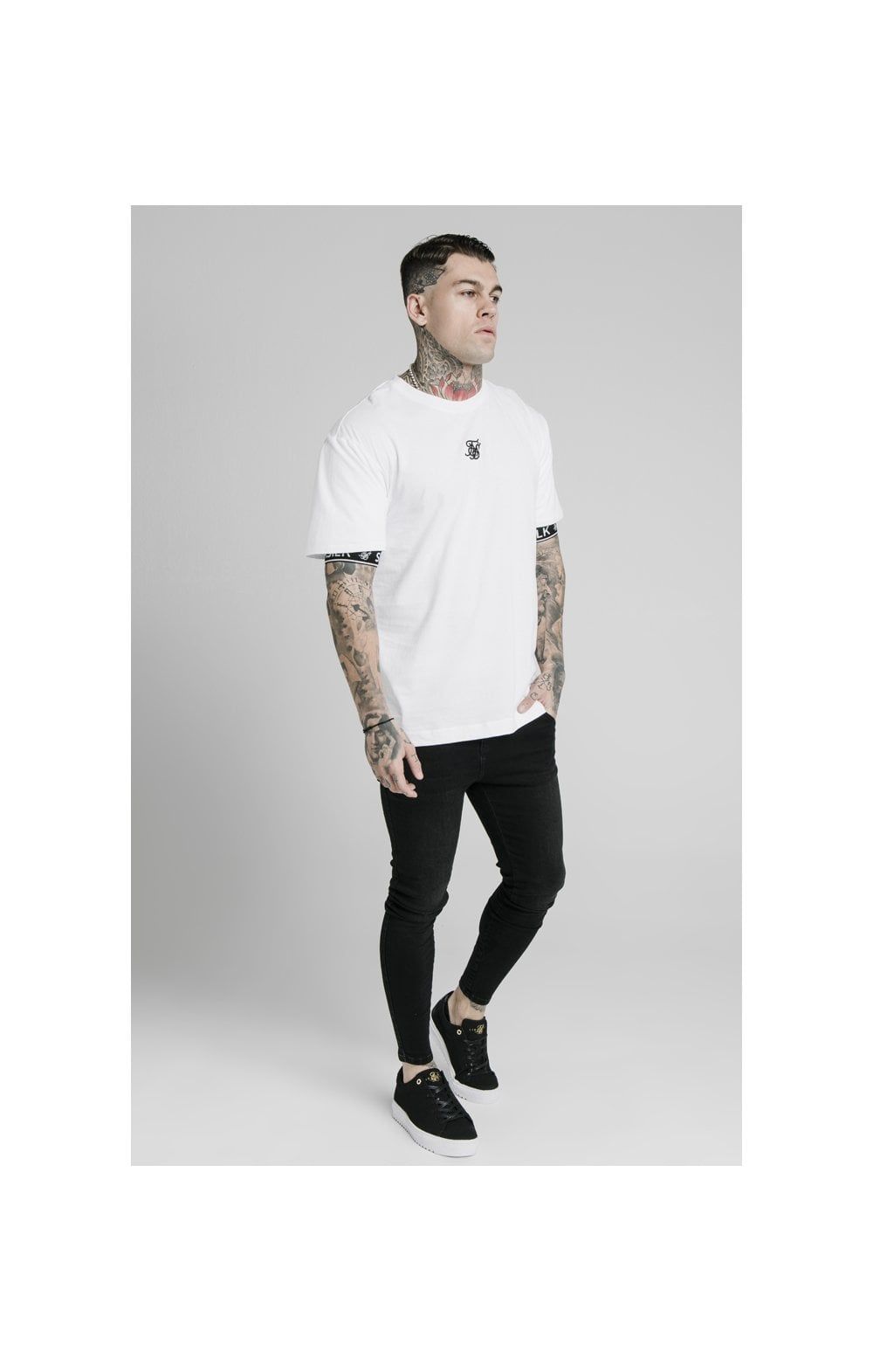 SikSilk S/S Inset Cuff Essential Tee - White sold by Siksilk product image thumbnail 4