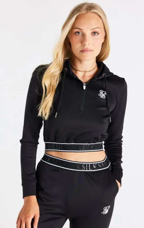 Black Tape Cropped Track Top sold by Siksilk