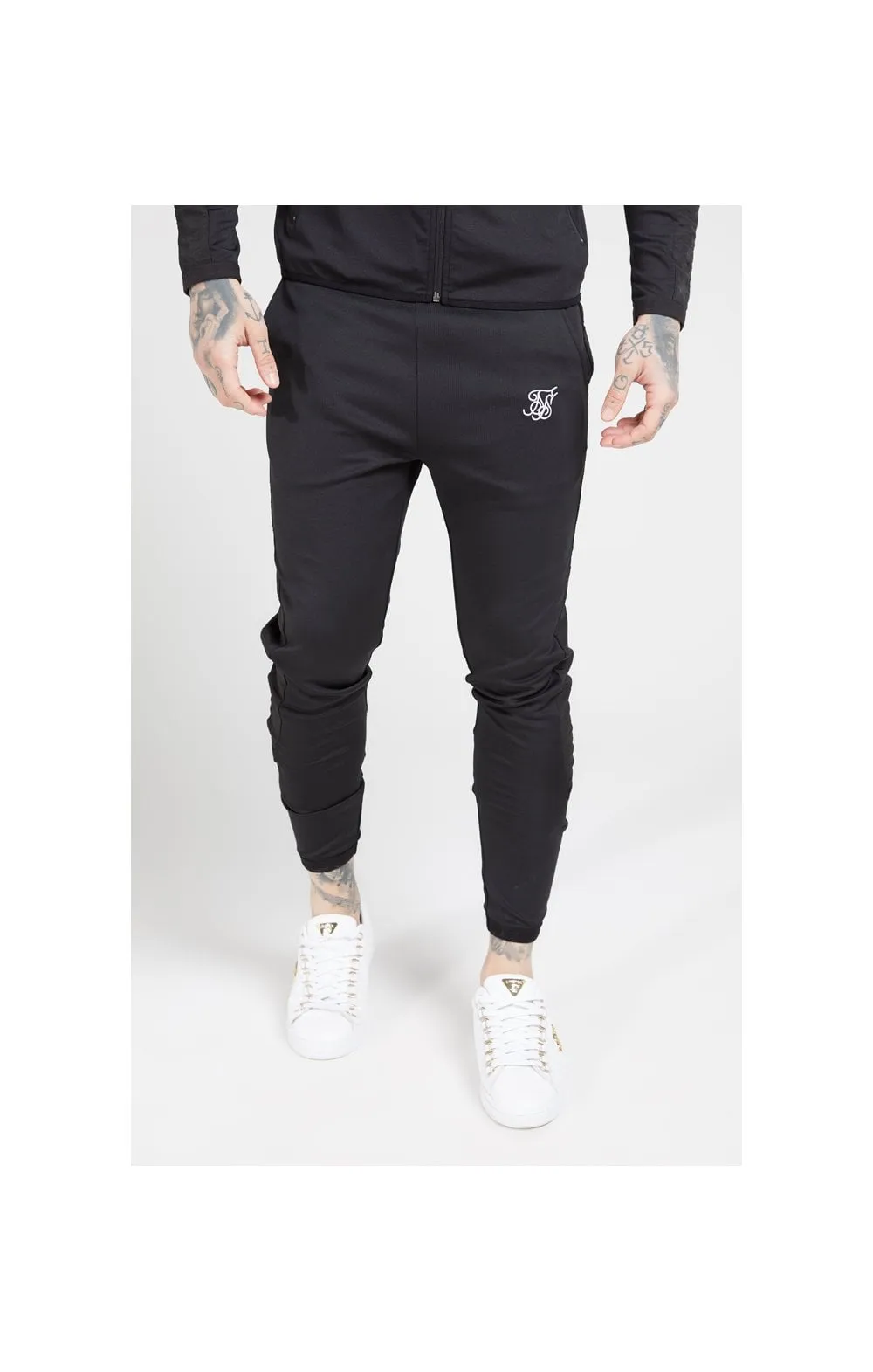 Black Creased Nylon Pant sold by Siksilk