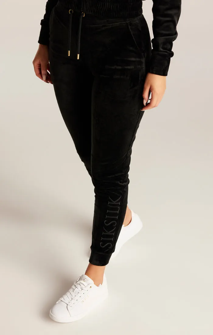 SikSilk Velour Embroidered Joggers - Black sold by Siksilk product image thumbnail 2