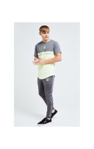 Illusive London Blaze Cut & Sew Tee - Dark Grey & Lime sold by Siksilk