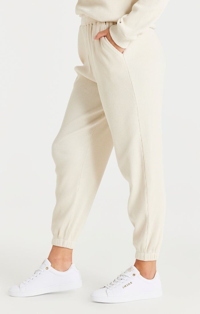 SikSilk Rib Joggers - Beige sold by Siksilk