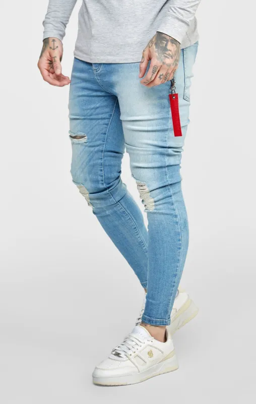 SikSilk Skinny Fit Flight Denims - Midstone sold by Siksilk