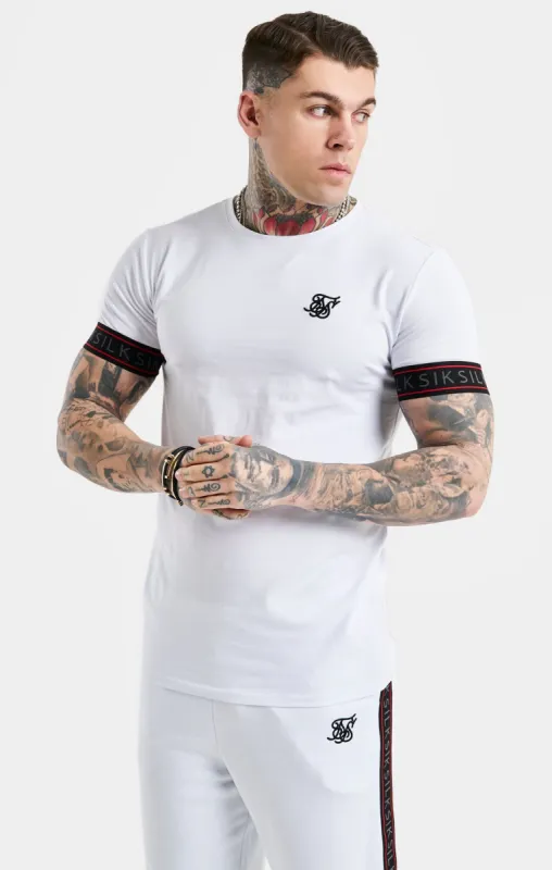 SikSilk Tape Tee - White, Black & Red sold by Siksilk