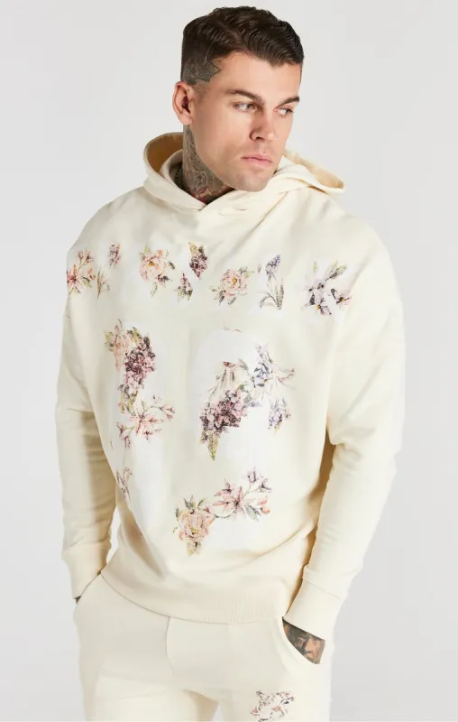 Ecru Faded Floral 89 Hoodie sold by Siksilk