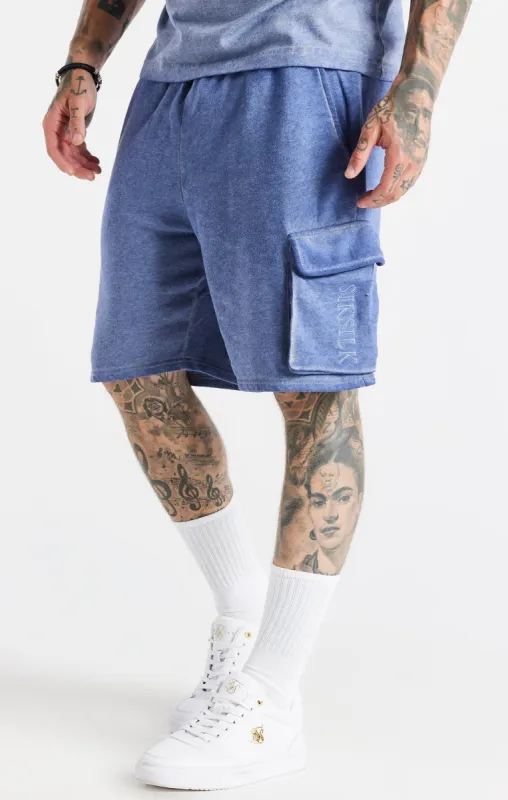 Blue Washed Cargo Short sold by Siksilk