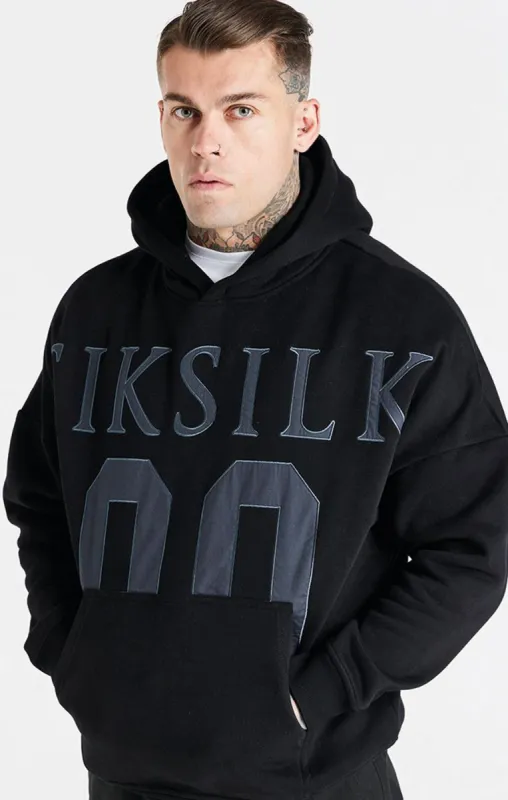 Black Drop Shoulder Relaxed Fit Hoodie sold by Siksilk