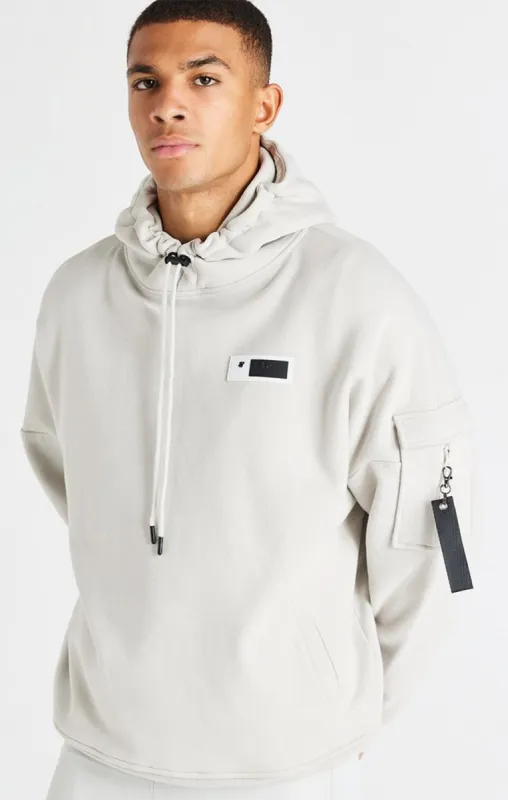Grey Toggle Cord Oversized Hoodie sold by Siksilk