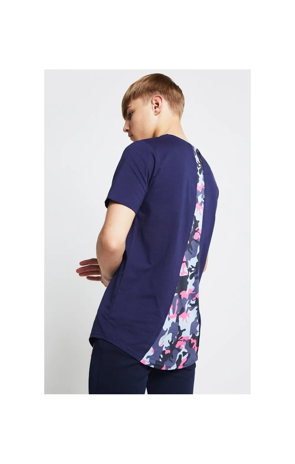 Illusive London Racer Back Tee – Navy & Neon Pink Camo sold by Siksilk product image thumbnail 3