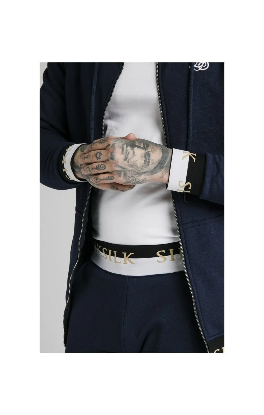 SikSilk Deluxe Zip Through Funnel Neck Hoodie - Navy sold by Siksilk product image thumbnail 2