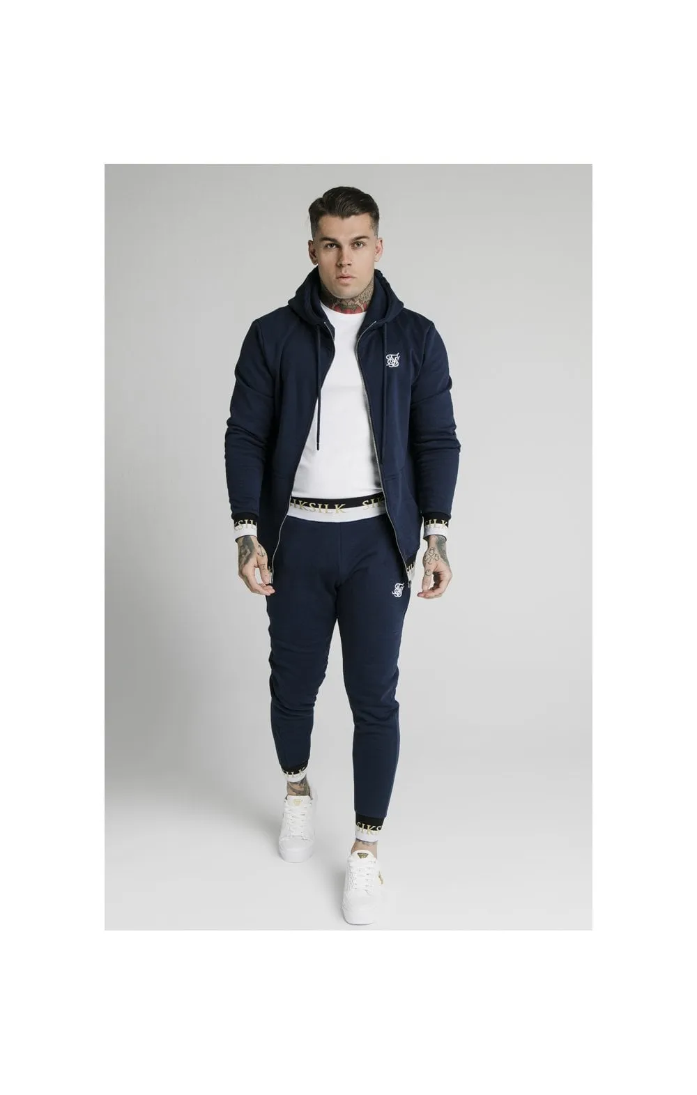 SikSilk Deluxe Zip Through Funnel Neck Hoodie - Navy sold by Siksilk product image thumbnail 3