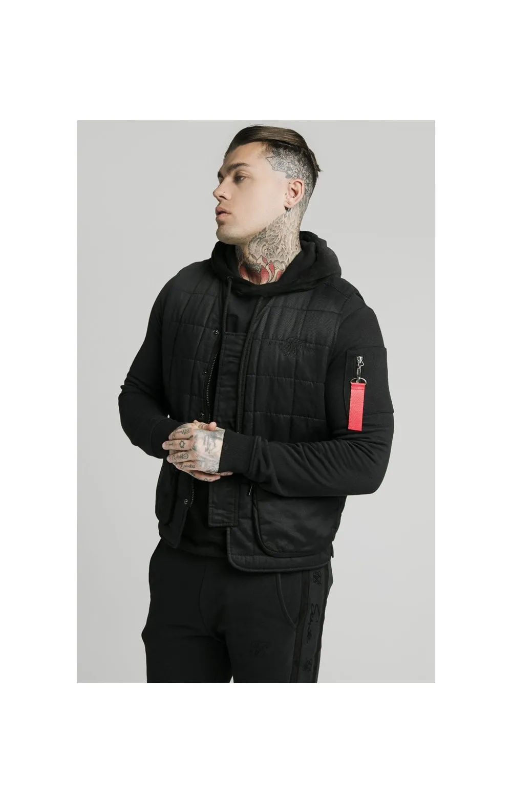 SikSilk Farmers Gilet - Black sold by Siksilk