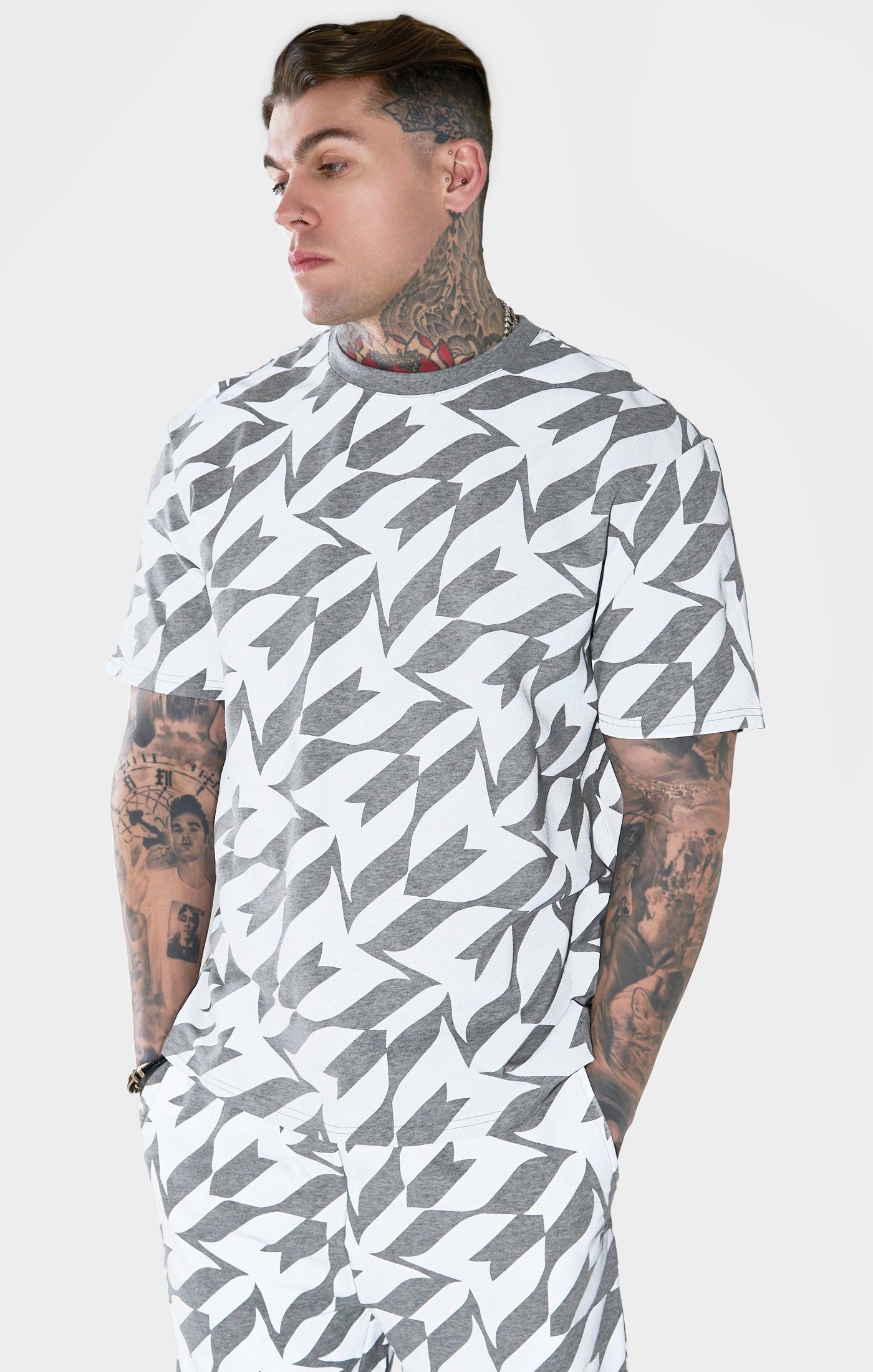 Messi x SikSilk Silver Print Tee - Grey Marl sold by Siksilk product image thumbnail 7