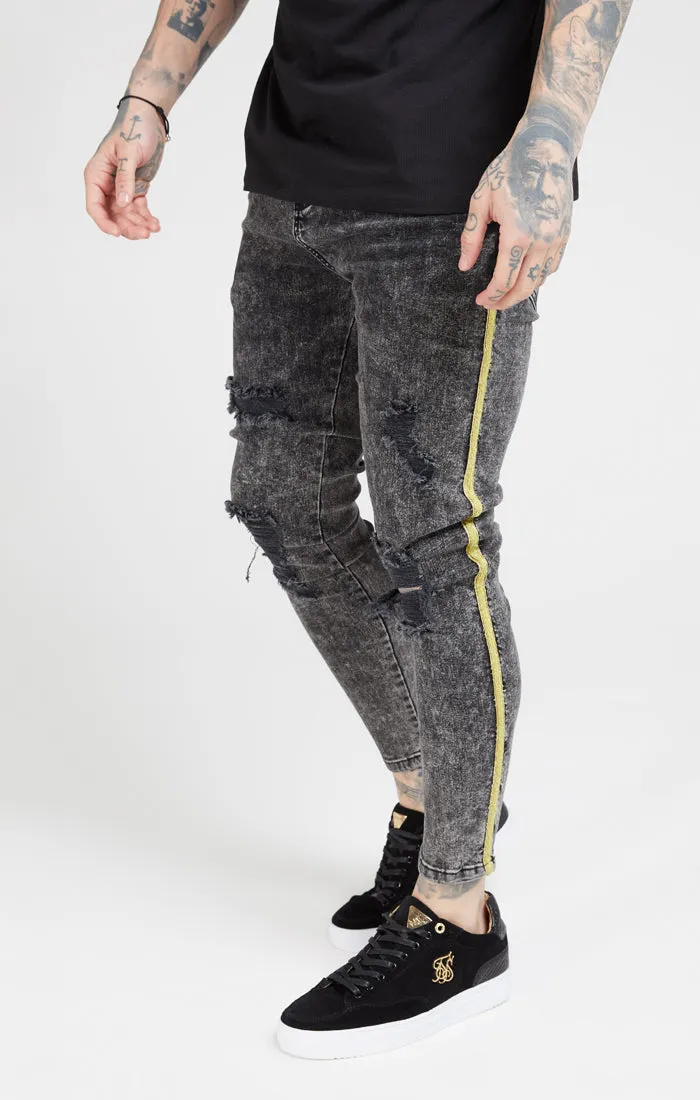 Grey Distressed Taped Skinny Denim sold by Siksilk