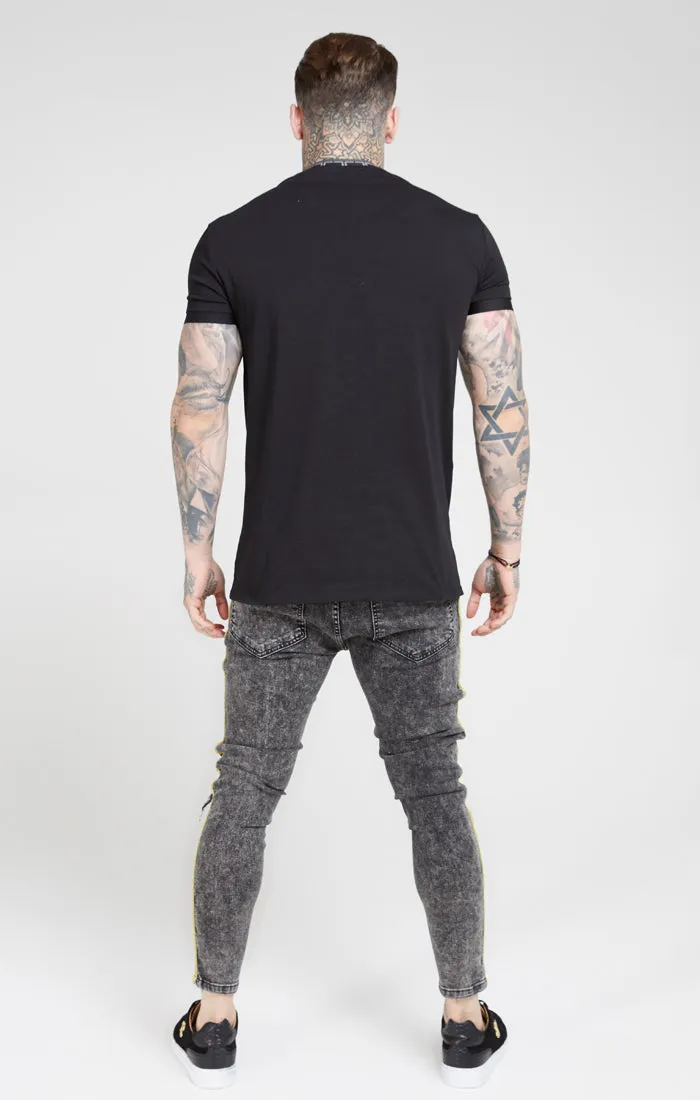 Grey Distressed Taped Skinny Denim sold by Siksilk product image thumbnail 5