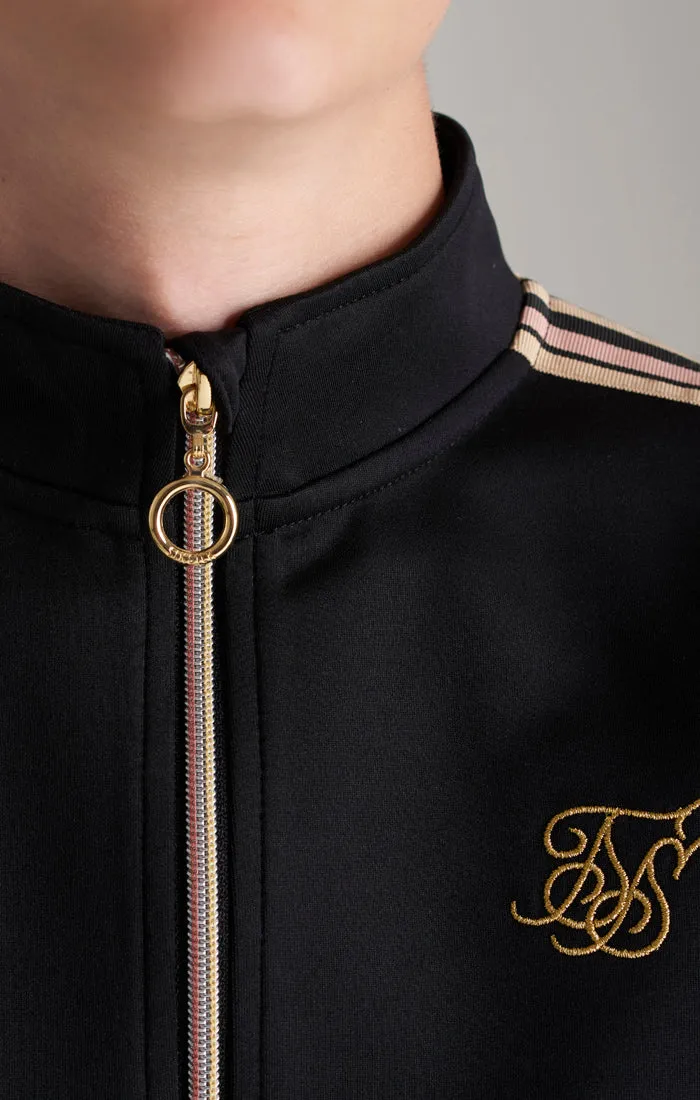 Boys Black Taped Zip Thru Funnel Neck sold by Siksilk product image thumbnail 2