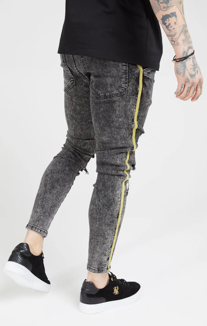 Grey Distressed Taped Skinny Denim sold by Siksilk product image thumbnail 3