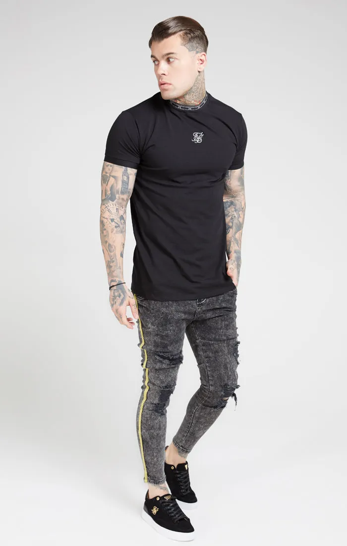 Grey Distressed Taped Skinny Denim sold by Siksilk product image thumbnail 4