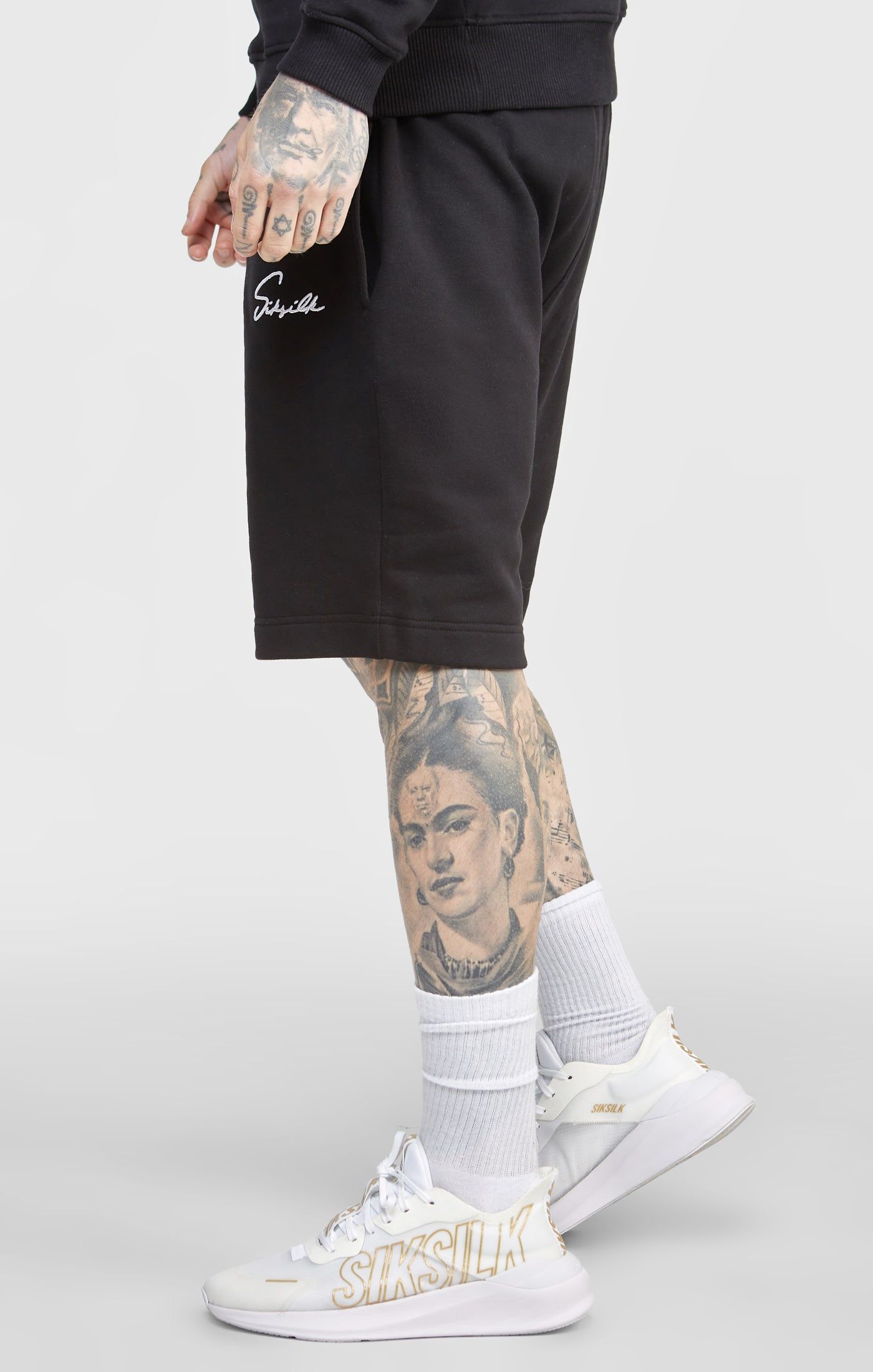 Black Script Embroidery Short sold by Siksilk product image thumbnail 2
