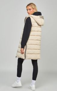 Beige Longline Gilet With Print Detail sold by Siksilk