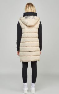 Beige Longline Gilet With Print Detail sold by Siksilk
