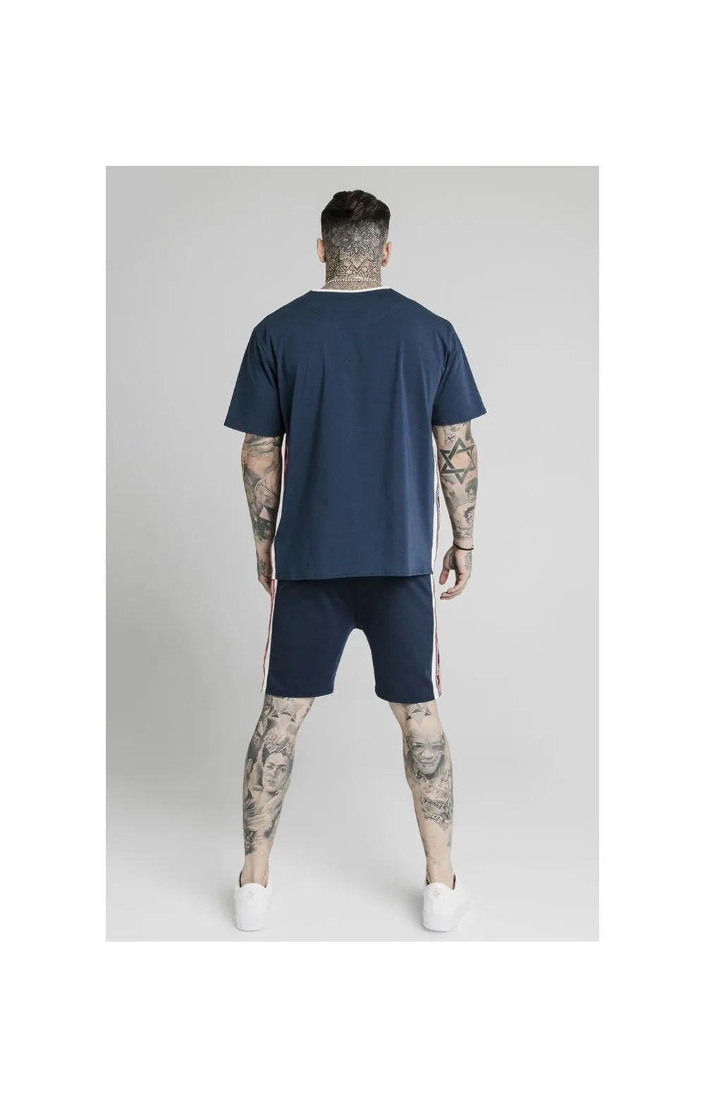 SikSilk S/S Essential Retro Tape Tee - Navy sold by Siksilk product image thumbnail 5