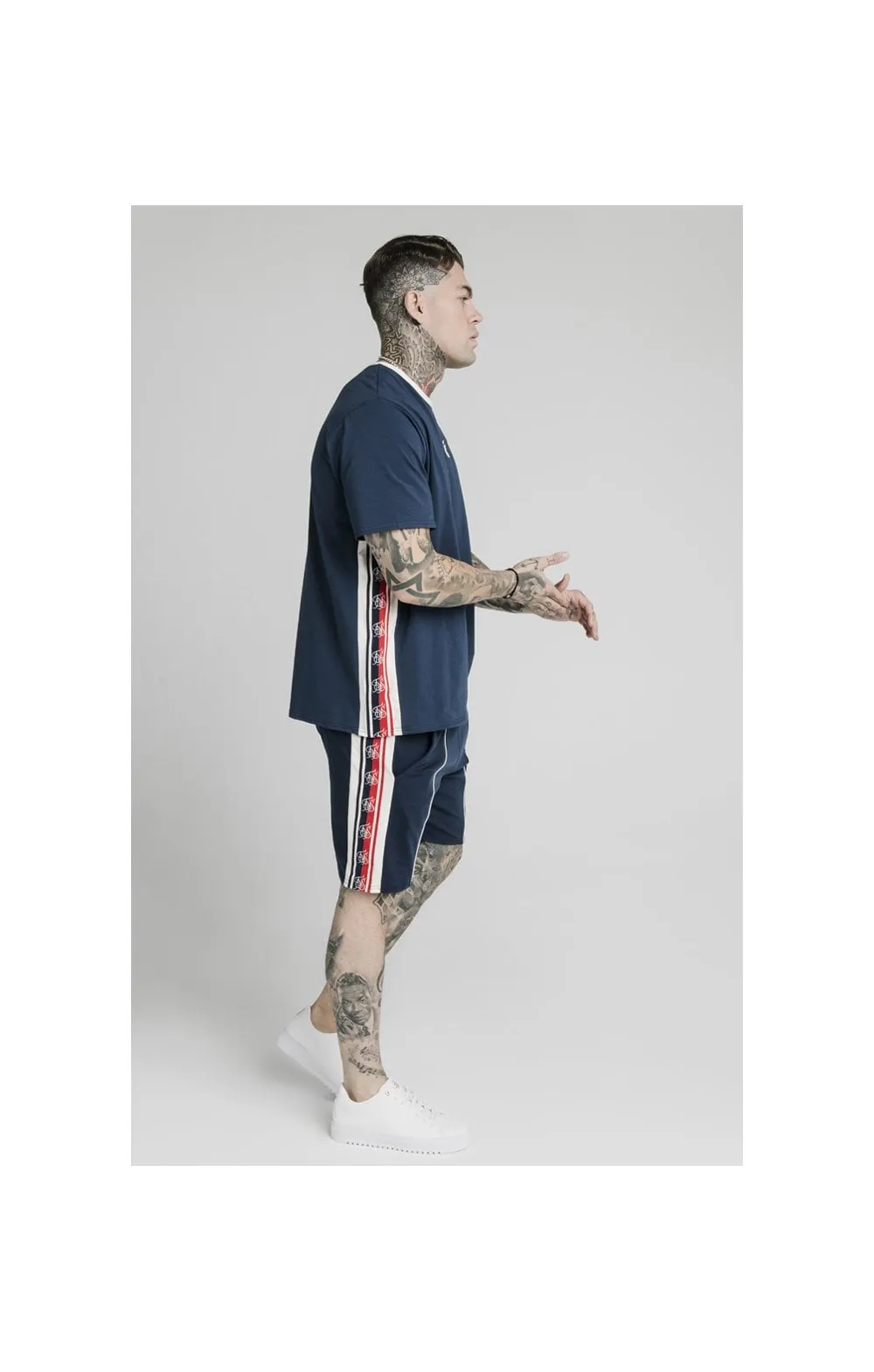 SikSilk S/S Essential Retro Tape Tee - Navy sold by Siksilk product image thumbnail 4