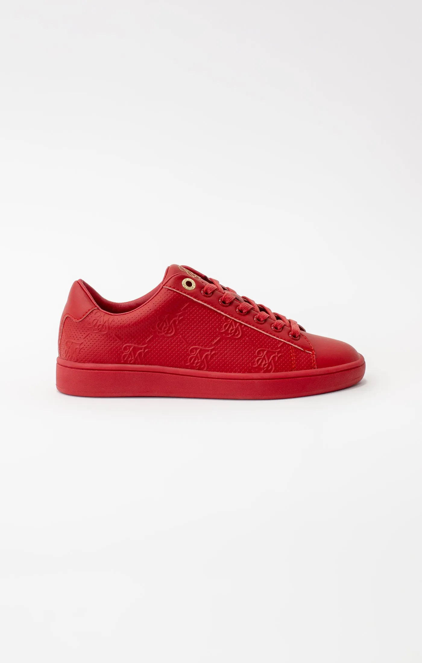Red Juniors Low-Top Casual Monogram Trainer sold by Siksilk