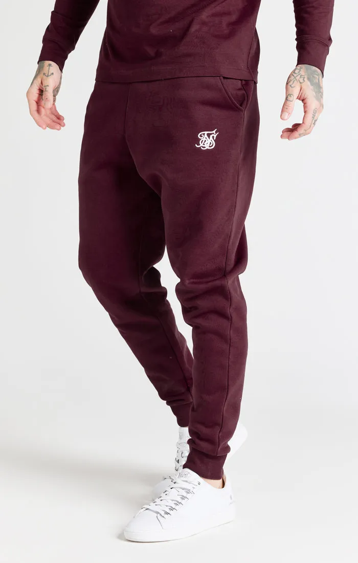 Burgundy Essential Fitted Jogger sold by Siksilk