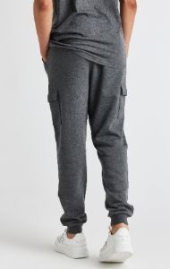 Boys Dark Grey Marl Cargo Cuffed Jogger sold by Siksilk