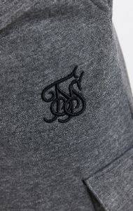 Boys Dark Grey Marl Cargo Cuffed Jogger sold by Siksilk