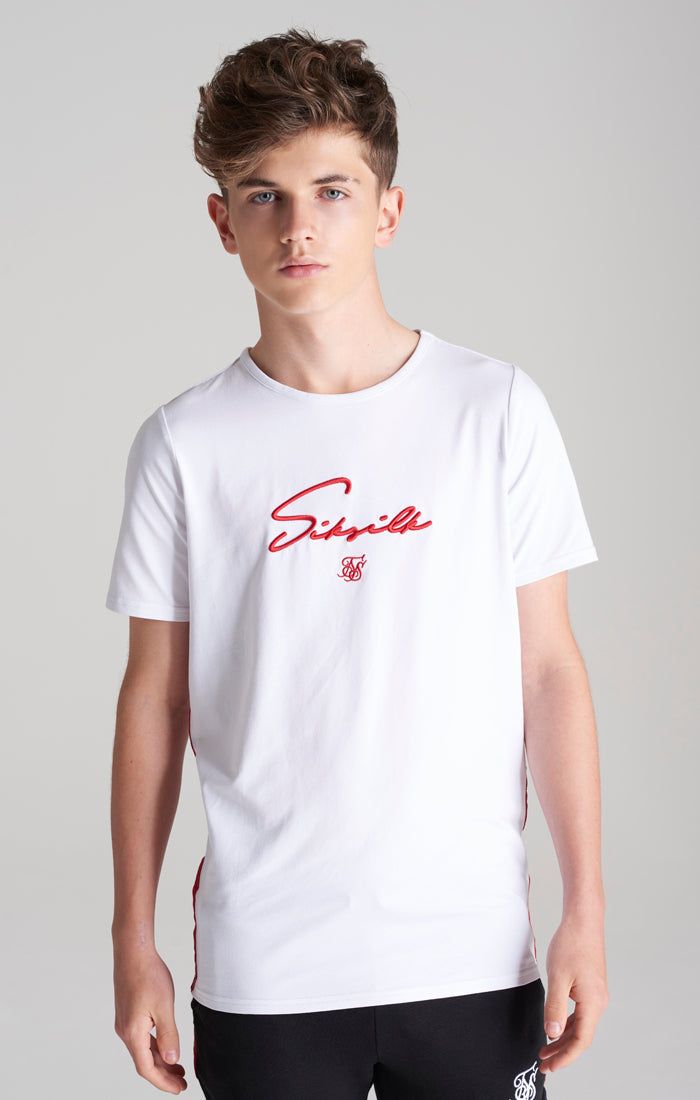 Boys White Taped T-Shirt sold by Siksilk
