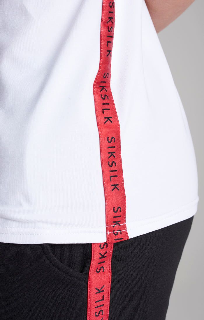 Boys White Taped T-Shirt sold by Siksilk product image thumbnail 2