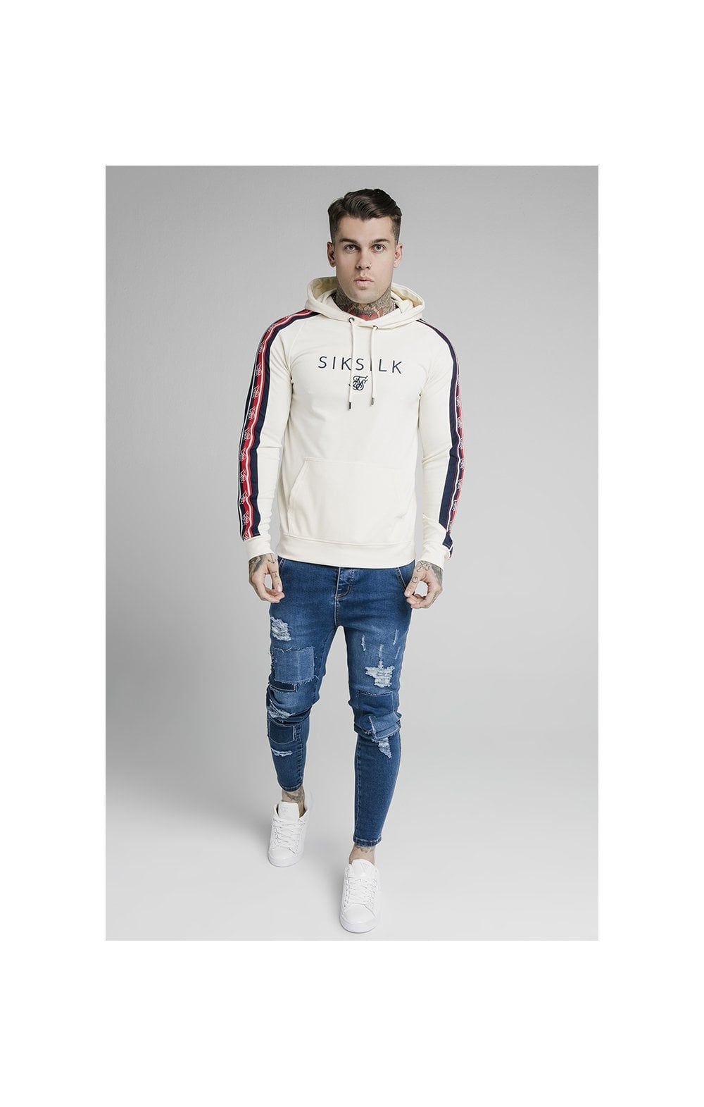 SikSilk Overhead Retro Tape Hoodie - Off White sold by Siksilk product image thumbnail 5
