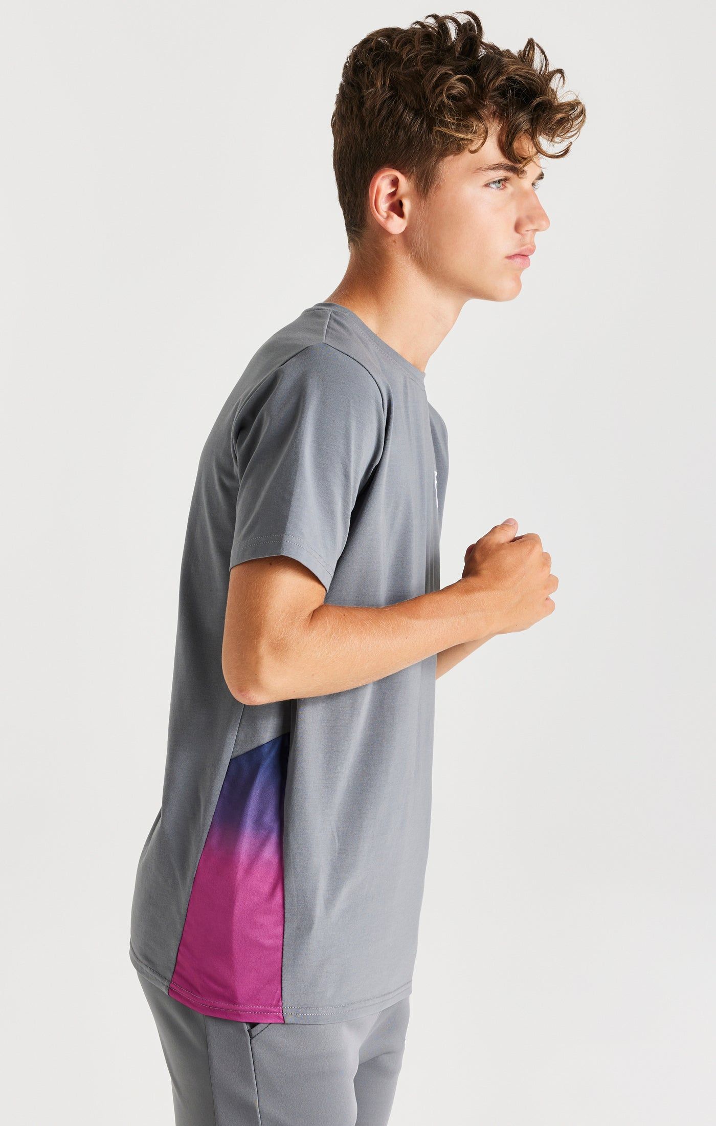 Boys Grey Fade Side Panel T-Shirt sold by Siksilk product image thumbnail 7