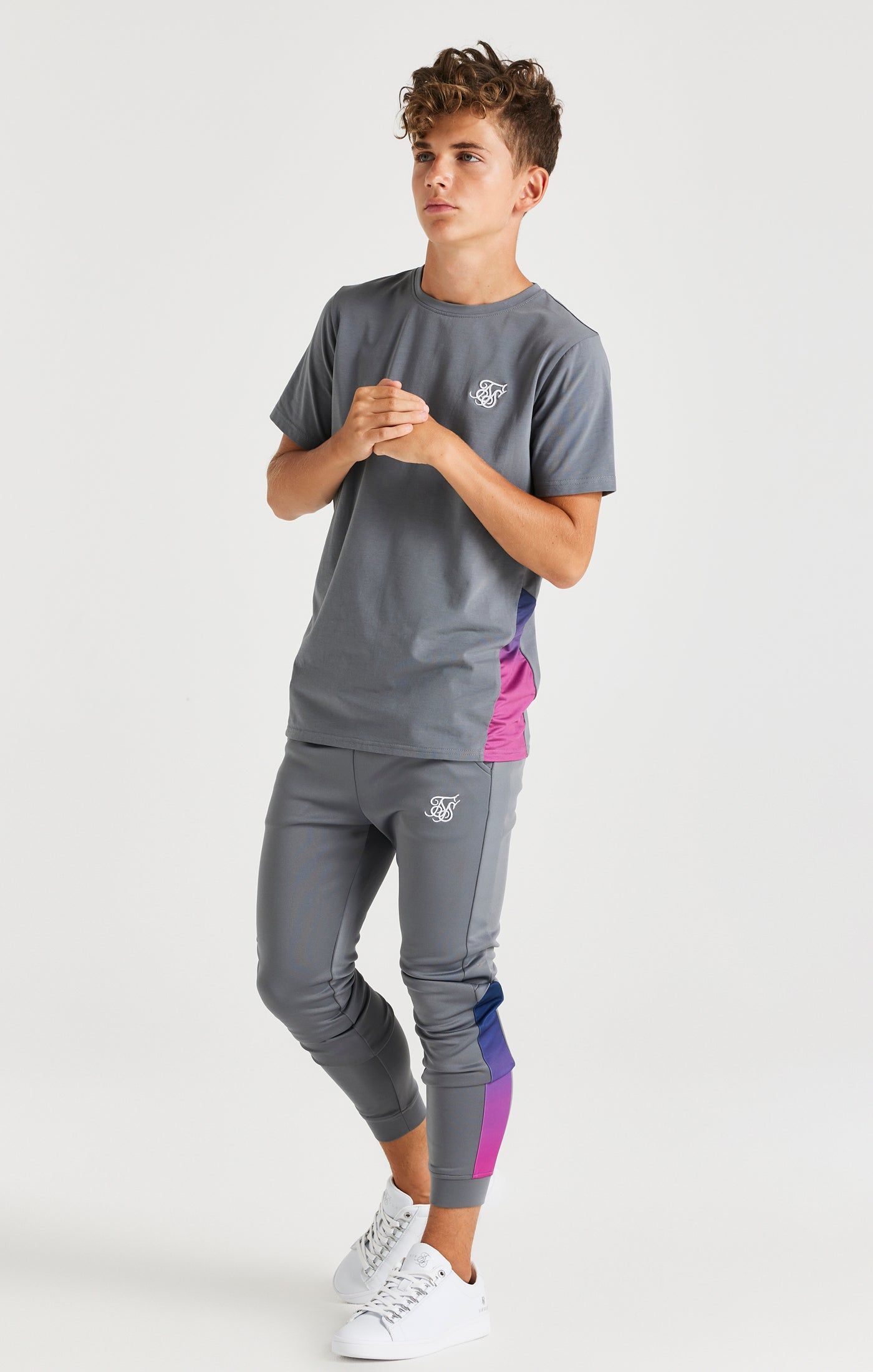 Boys Grey Fade Side Panel T-Shirt sold by Siksilk product image thumbnail 4