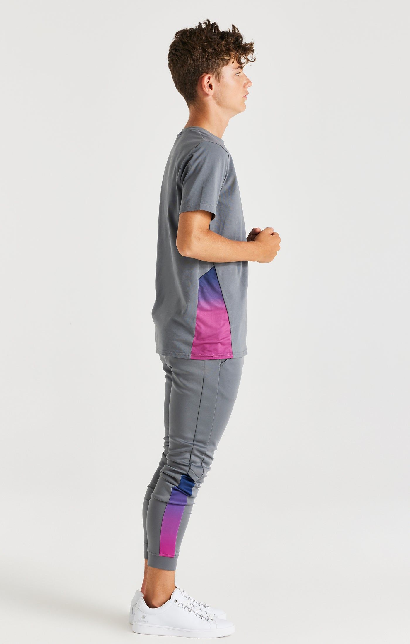 Boys Grey Fade Side Panel T-Shirt sold by Siksilk product image thumbnail 6
