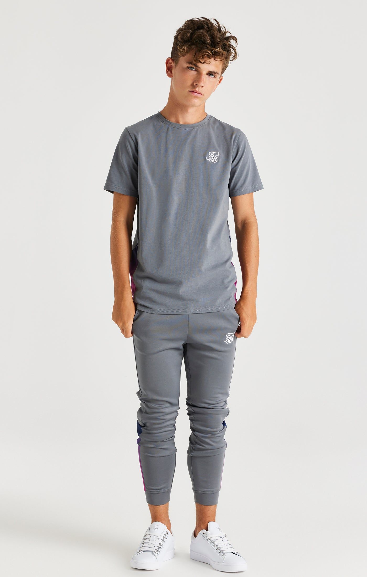 Boys Grey Fade Side Panel T-Shirt sold by Siksilk product image thumbnail 3