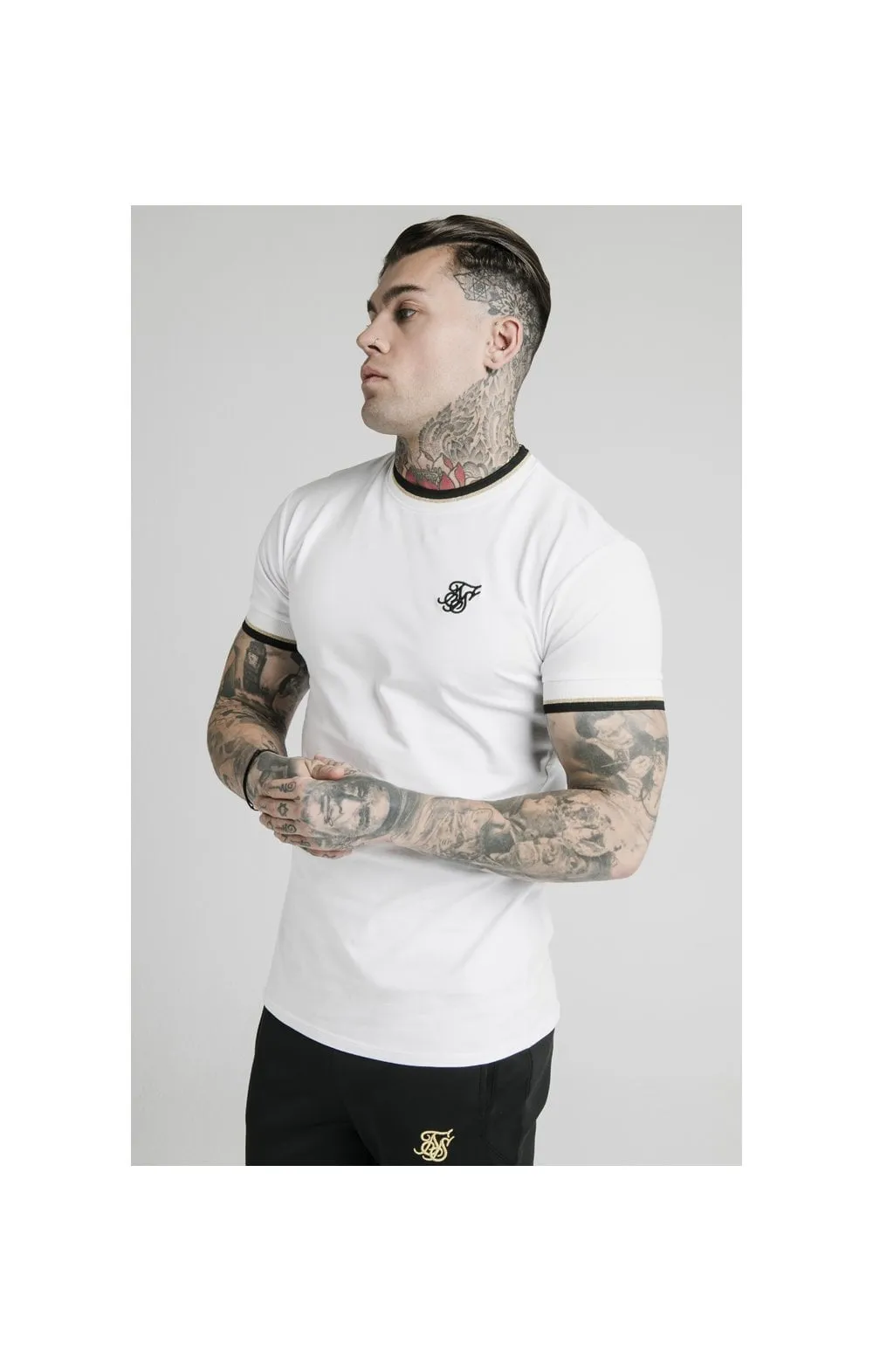 SikSilk S/S Deluxe Straight Hem Tee - White sold by Siksilk