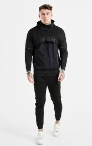 Black Panelled Jogger sold by Siksilk