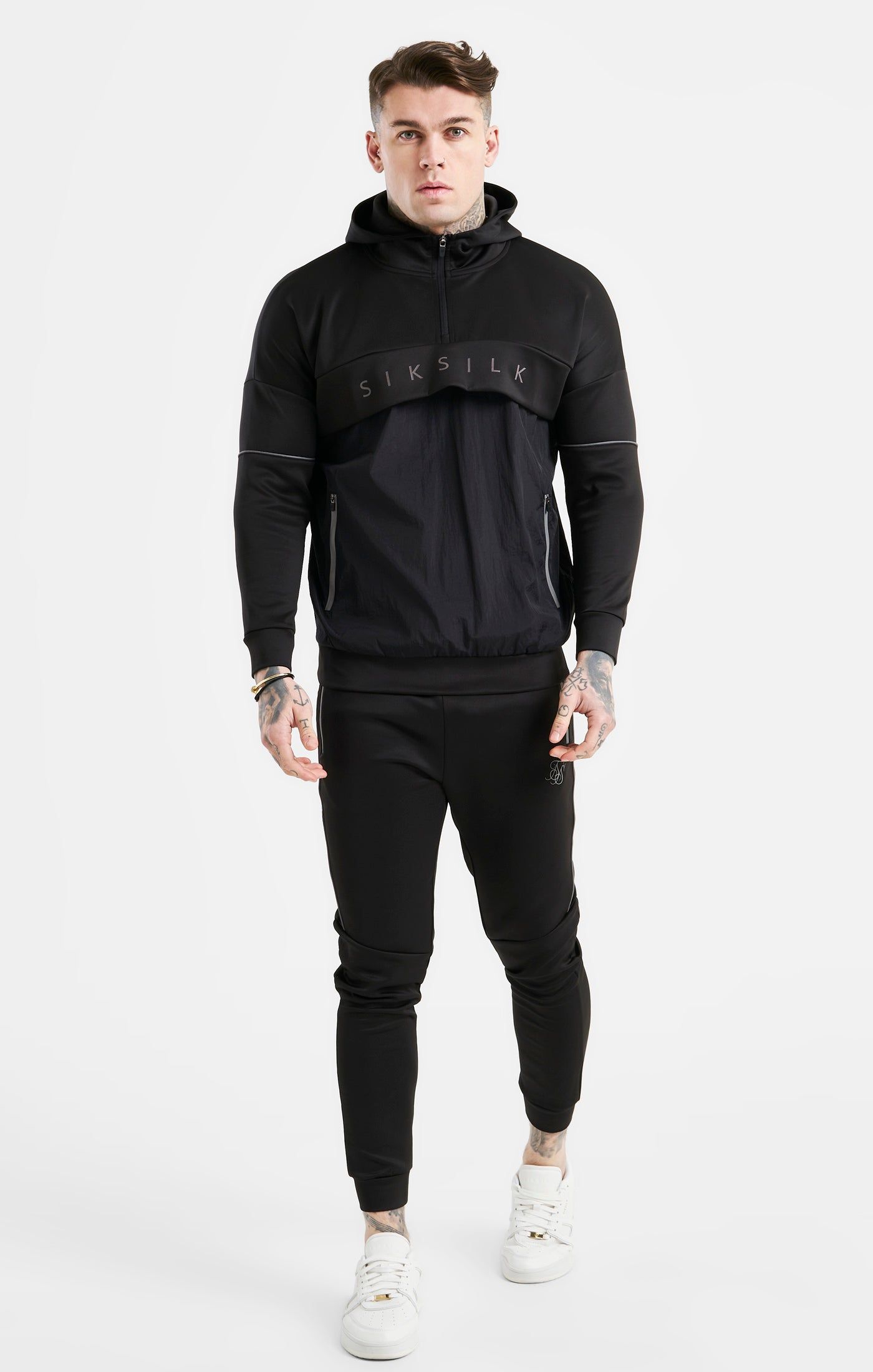 Black Panelled Jogger sold by Siksilk product image thumbnail 3