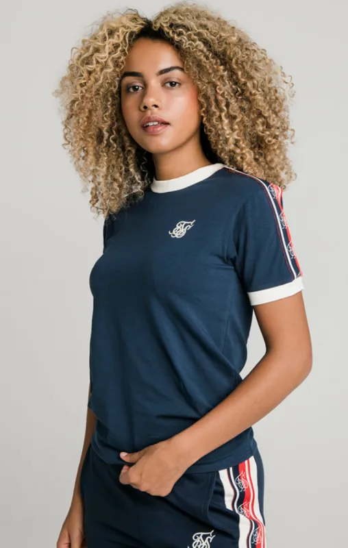 SikSilk Classic Tape Ringer Tee - Navy sold by Siksilk
