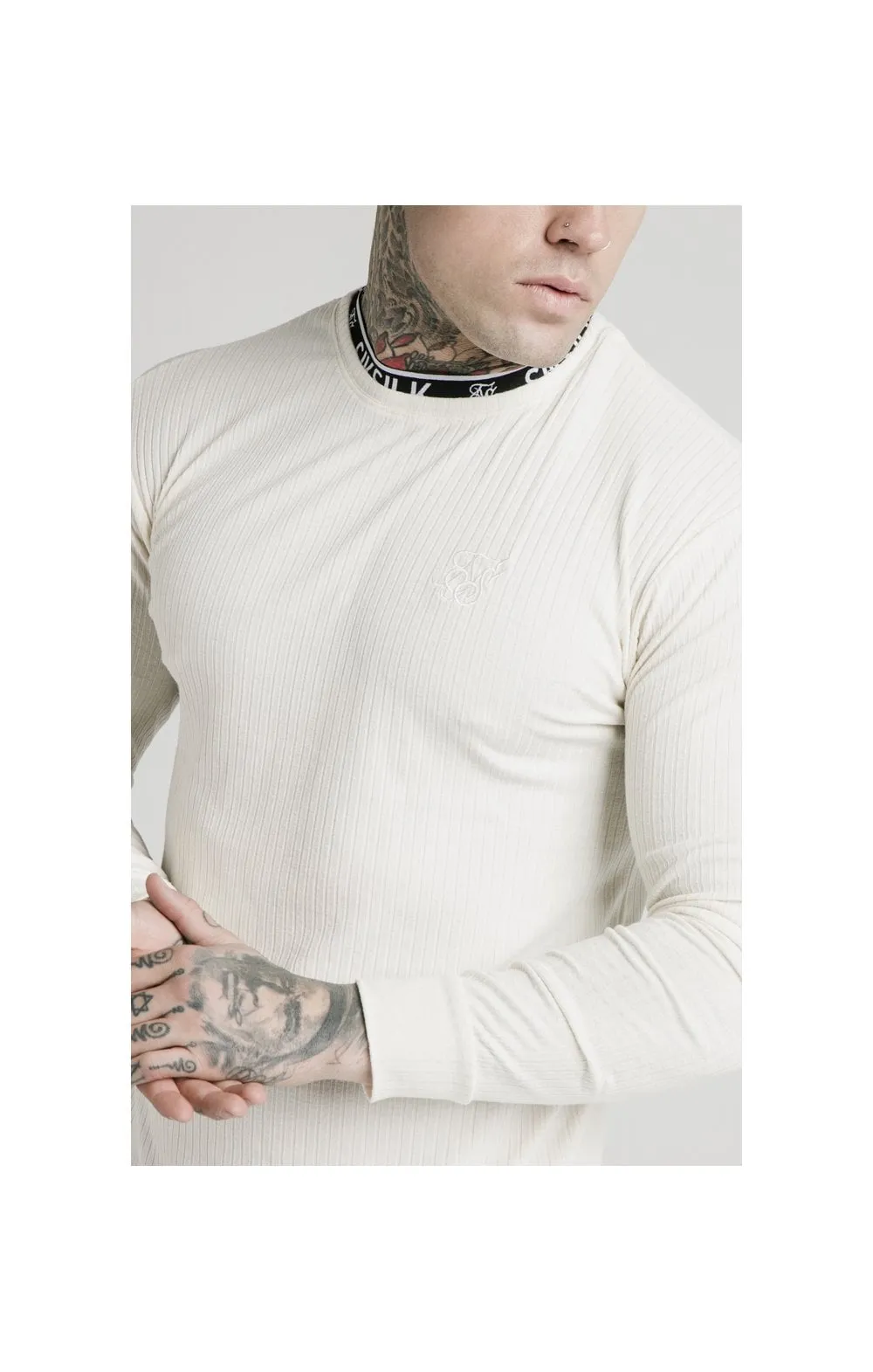 SikSilk L/S Rib Knit Tee - Off White sold by Siksilk product image thumbnail 2